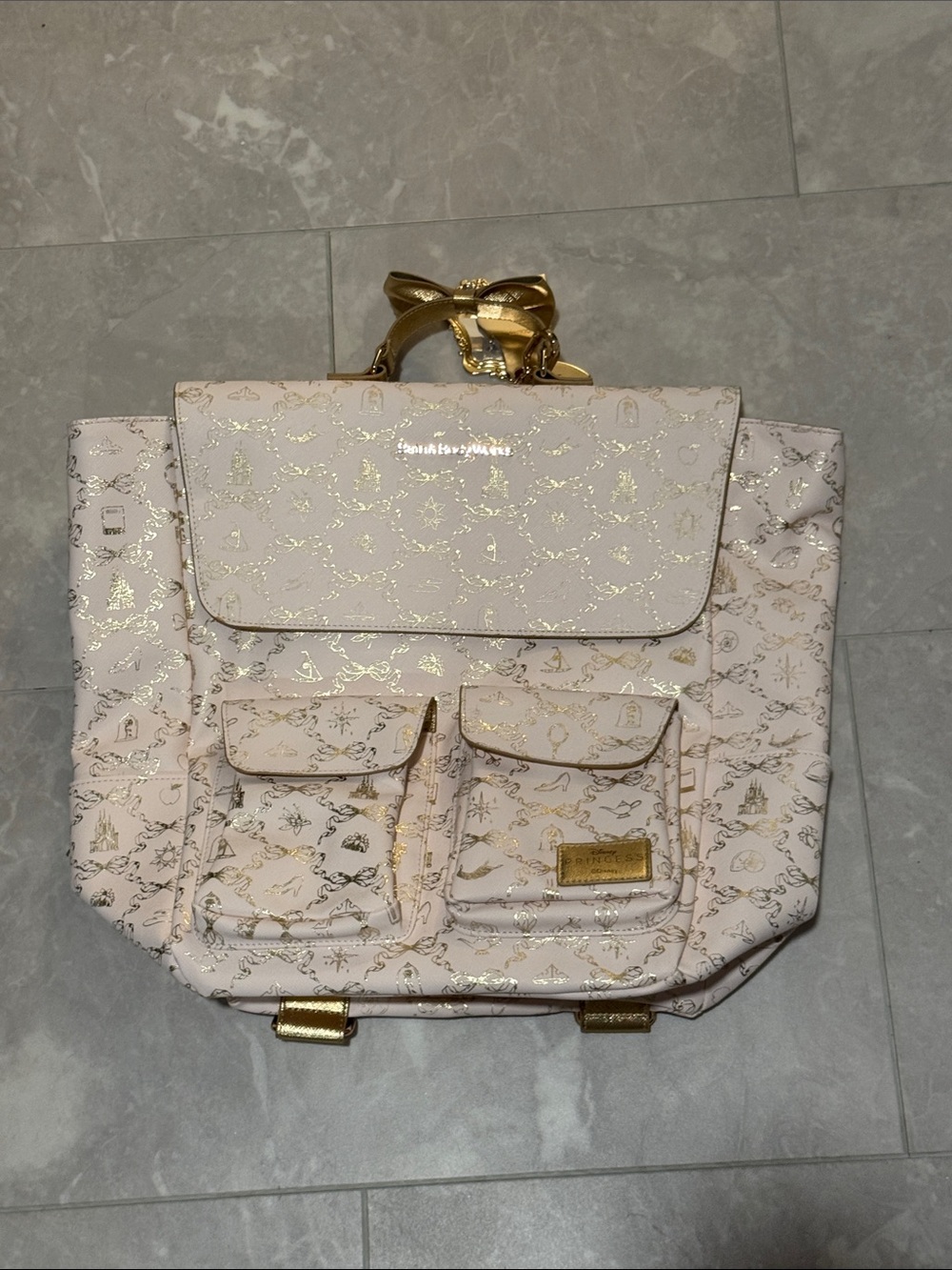 Bath and Body Pink Gold-Accent Women's Backpack Tote